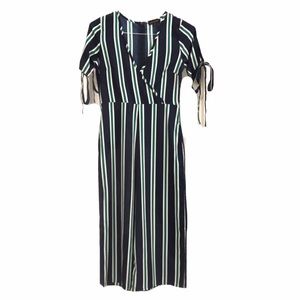 QED London Blue Green Striped Jumpsuit Romper Sz 4 ASOS